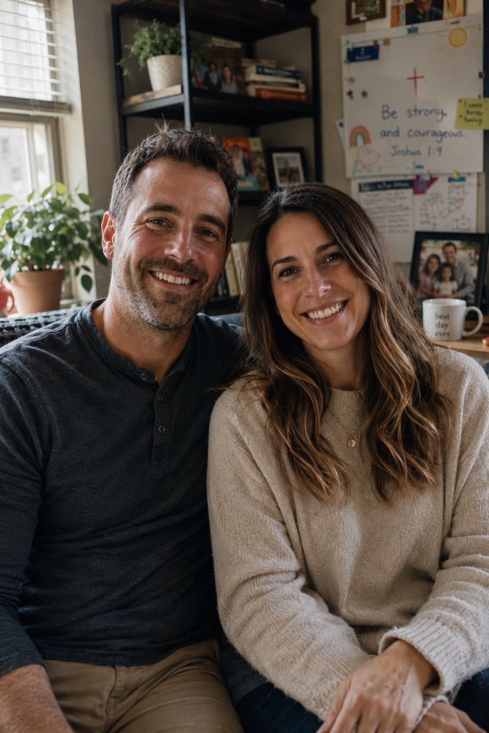 Pavlo and Sofiia Sirko, the parents who founded Lumina, at home